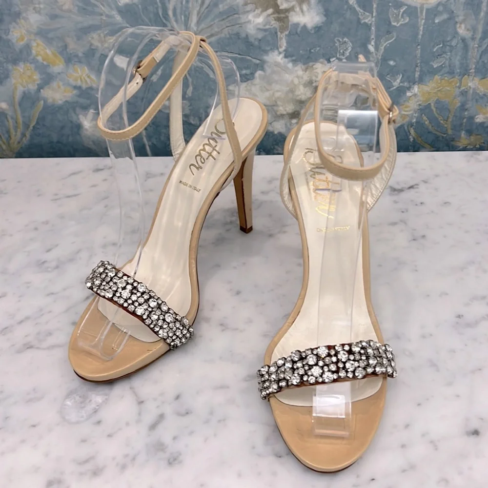 Anthropologie Butter Embellished Ankle Strap sandal, 8.5 - Picture 1 of 7